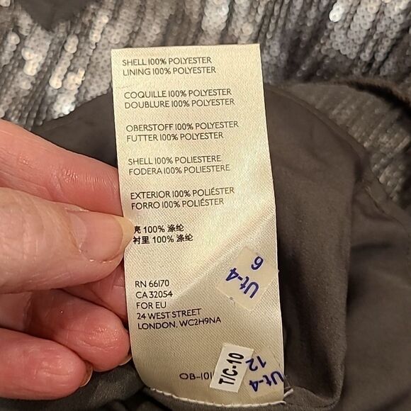 Anthropologie Grey Amelie Beaded Cami Top, Adjustable Straps, ruffled Hem| 8 - Picture 9 of 10